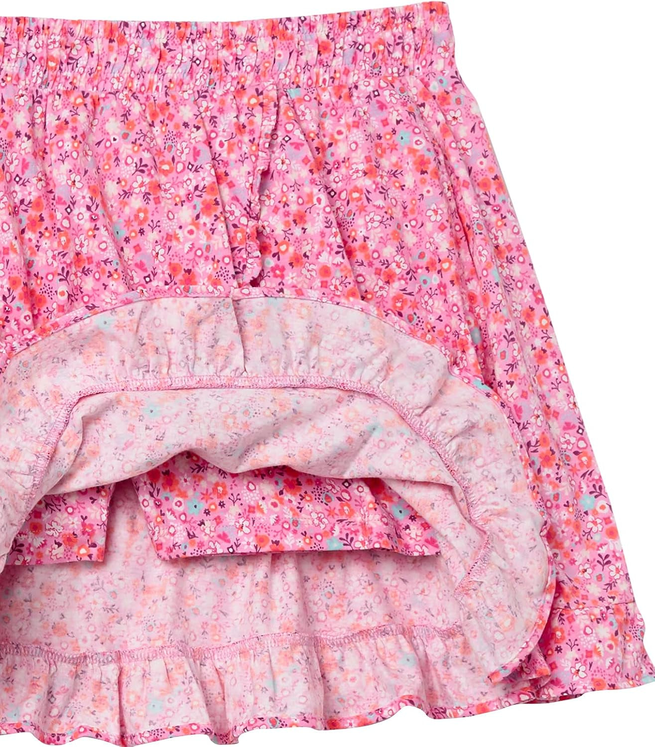 Girls Knit Skorts with Elastic Waist and Built-In Breathable Shorts