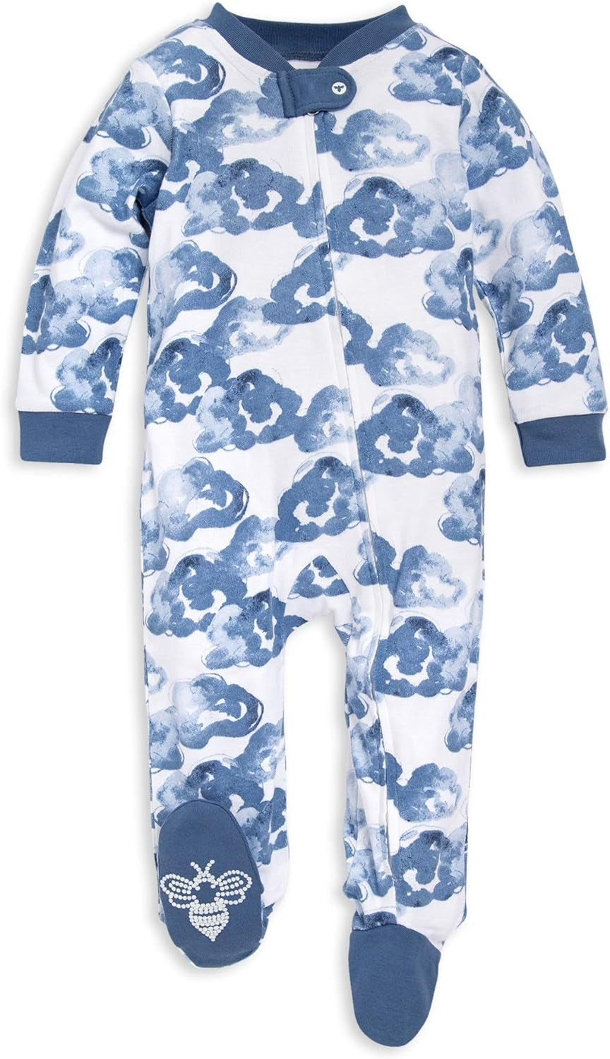 Boys Sleep and Play Pjs, 100% Organic Cotton One-Piece Zip Front Romper Jumpsuit Pajamas