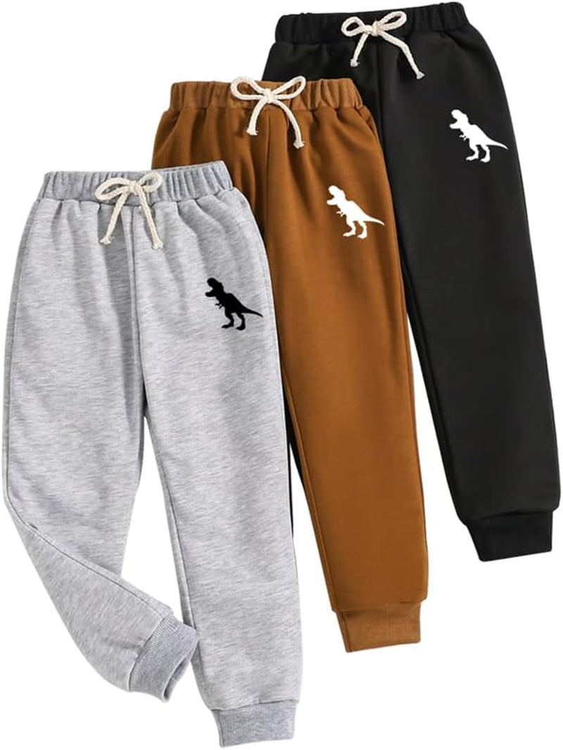 Toddler Boy Pants - 3 Pack Sweatpants - Dinosaur Graphic Print Toddler Jogger Pants Size 3T 4T 5T 6T 7T