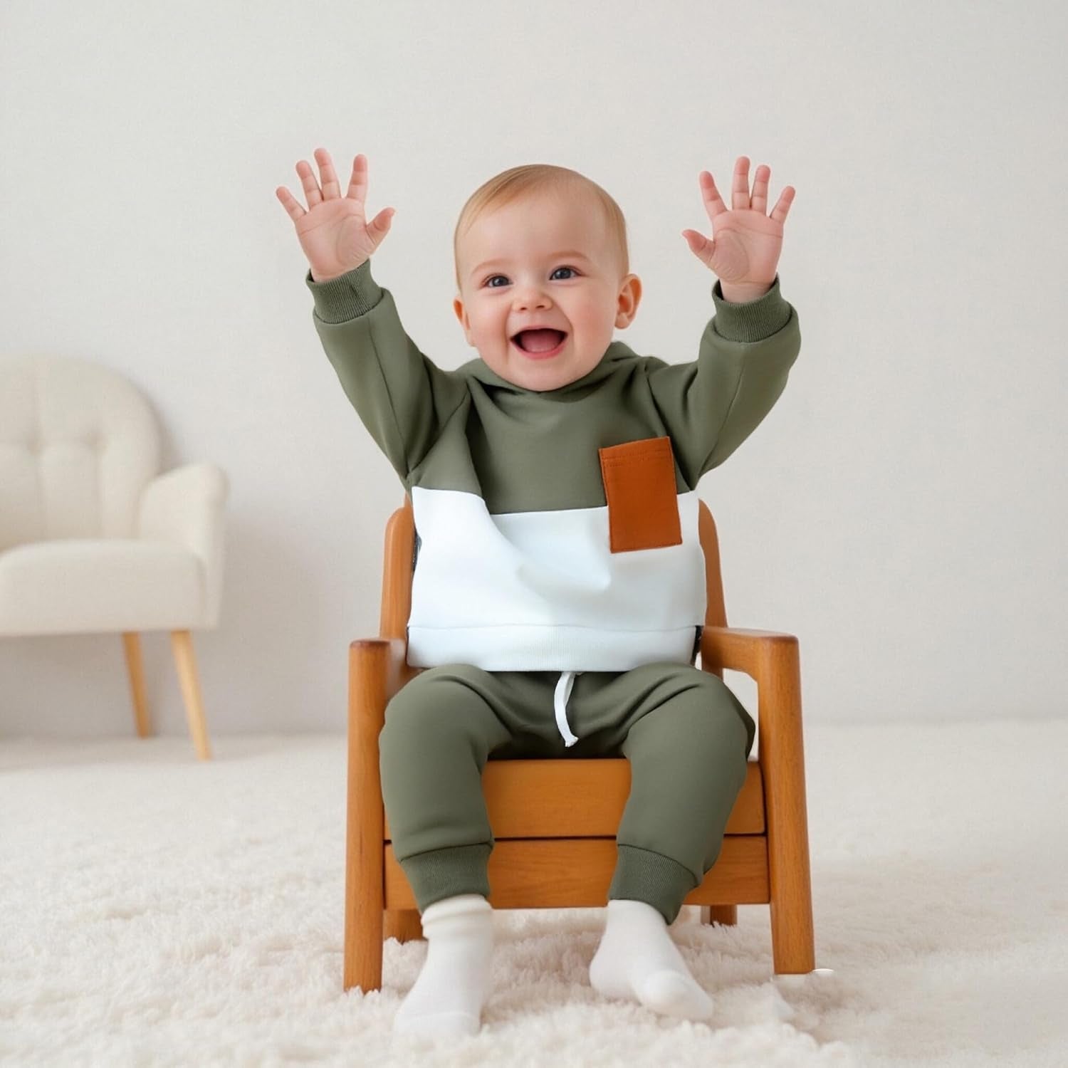 Infant Baby Boy Fall Winter Clothes Outfits Hooded Long Sweatshirt Pants Set Toddler Clothes 6 12 18 24 Months 2T