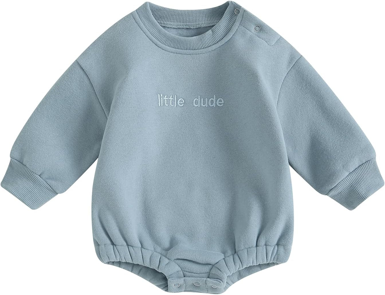 Newborn Infant Baby Boy Girls Oversized Romper Little Dude Sweater Onesie Coming Home Outfit Neutral Clothes