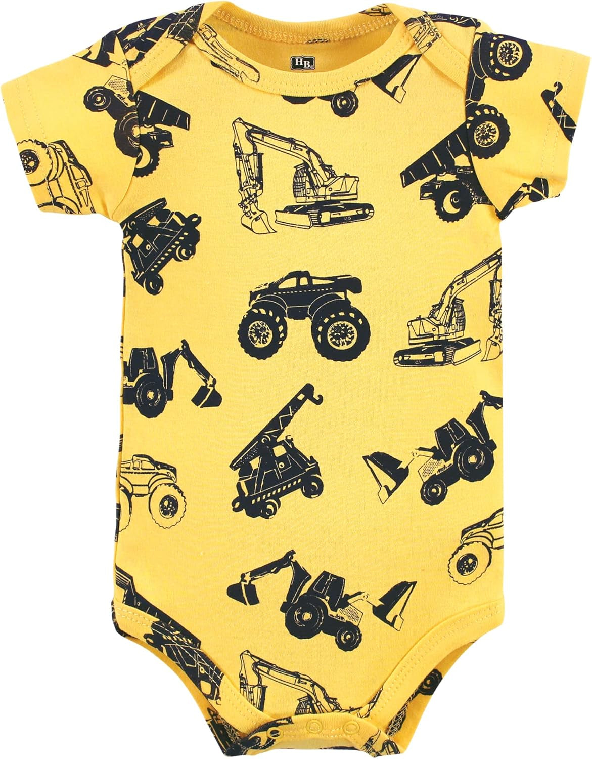 Unisex Baby Cotton Bodysuits, Construction Trucks, 3-6 Months