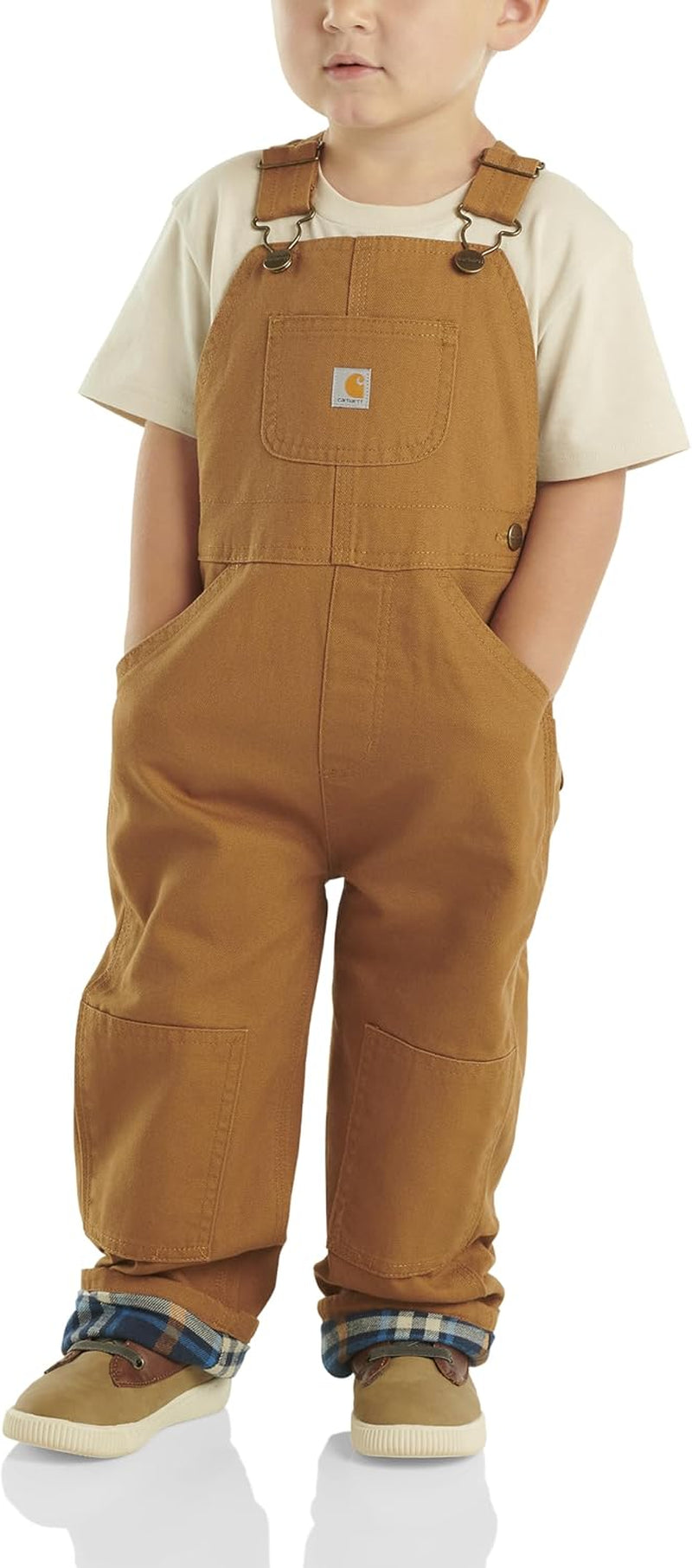 Baby Boys' Washed Canvas Flannel Lined Bib Overall