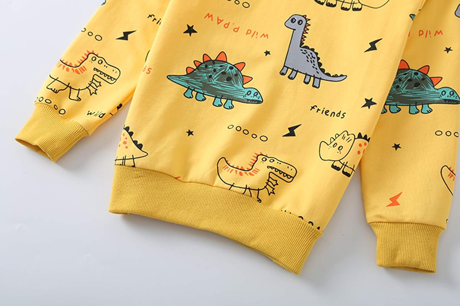 Toddler Baby Boy Clothing Sets Little Dinosaur Printed Long Sleeve Tops and Pants Kids 2Pcs Outfits