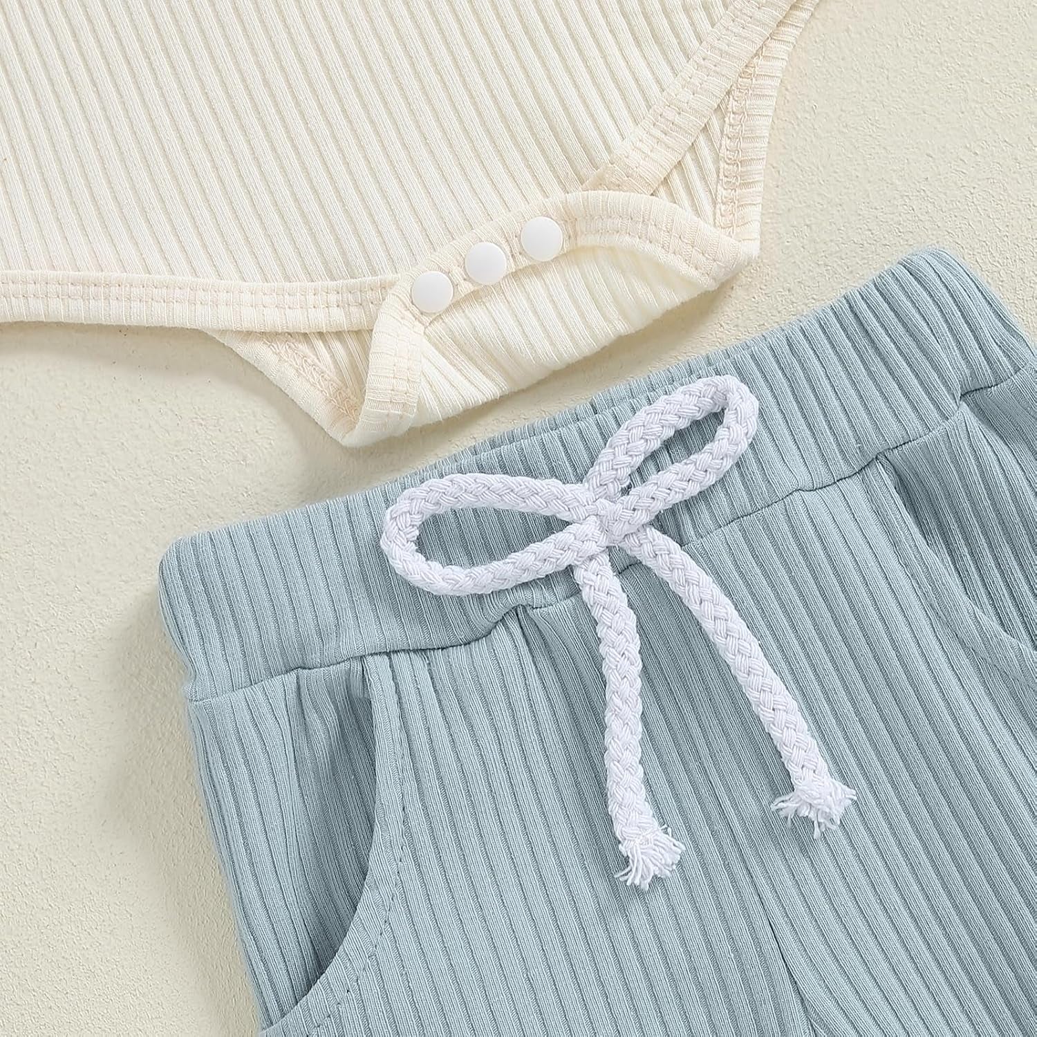 Baby Boy Clothes 3 6 12 18 Months Ribbed Knitted Long Sleeve Romper and Pants Sets Newborn Fall Splicing Color Outfits