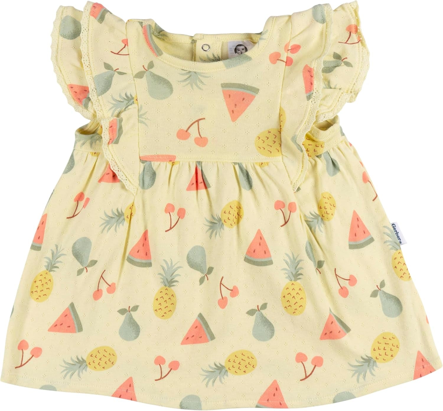 Baby-Girls Cotton Dress and Diaper Cover Set