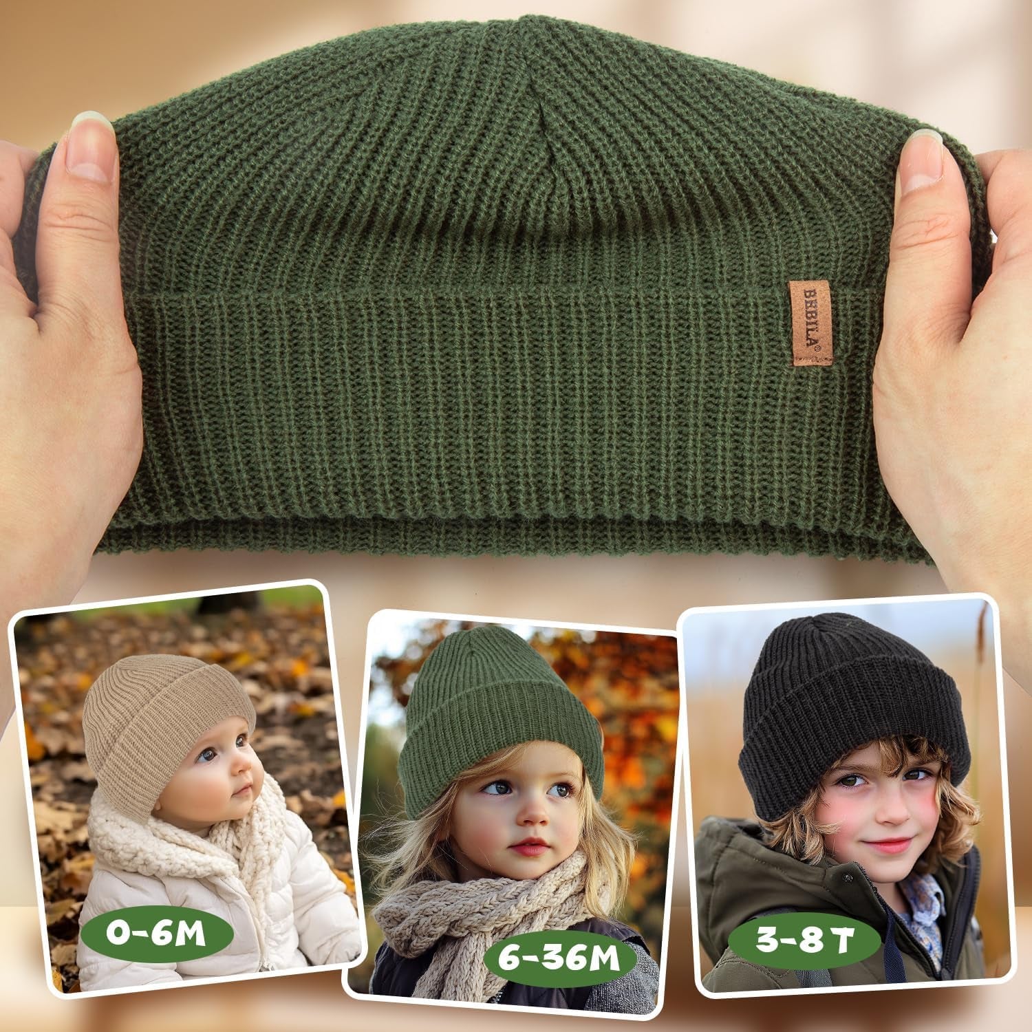 Baby Beanie Toddler Infant Winter Hats Knit Warm Caps for Boys Girls