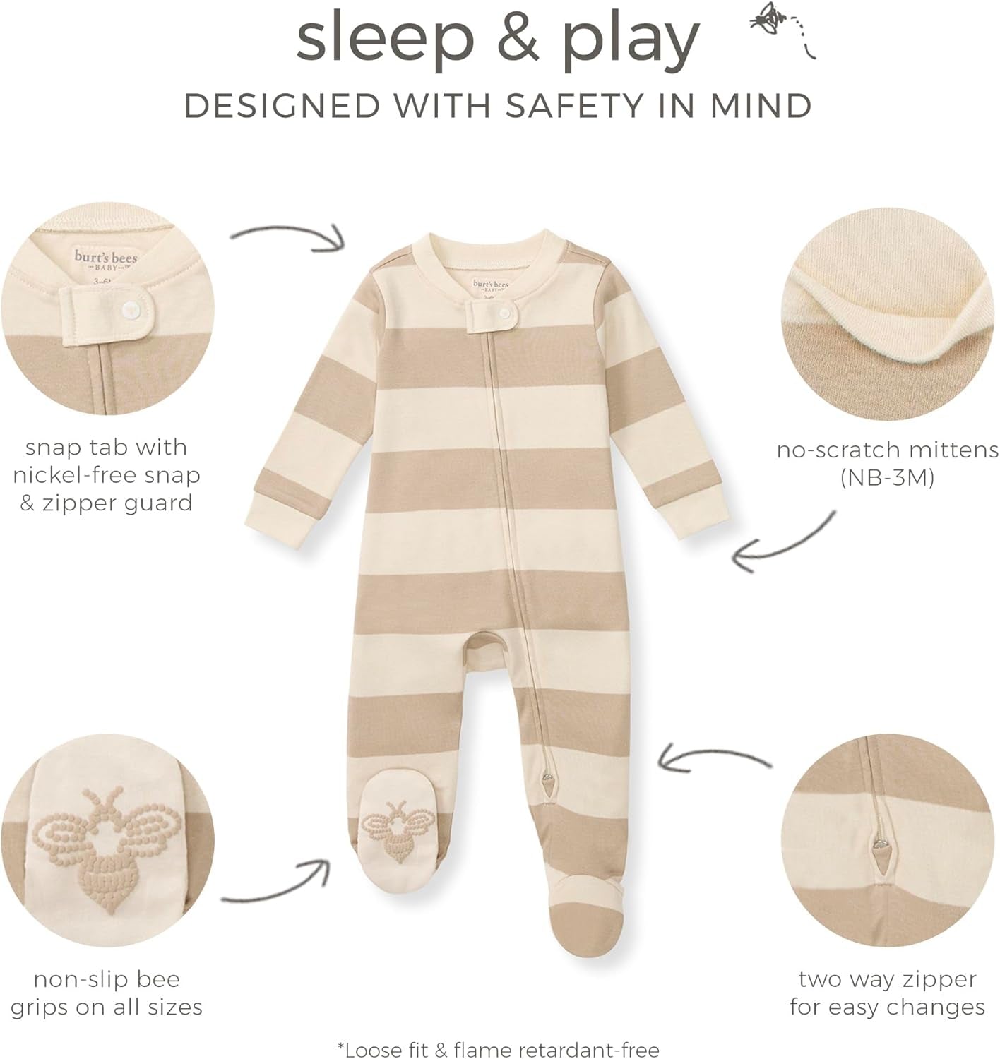 Girls' Organic Cotton Sleep and Play Footed Pajamas