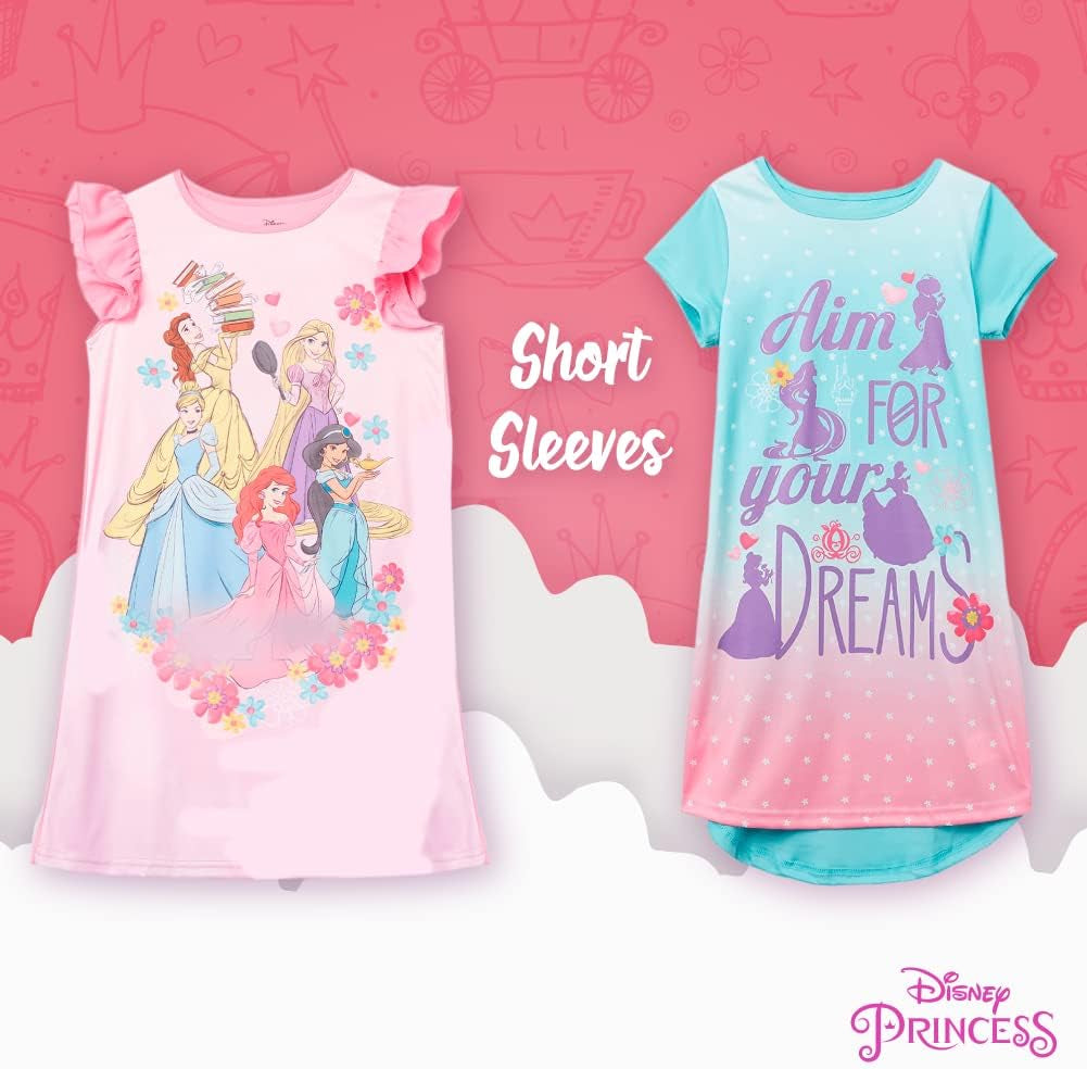 Girls 3-Pack Nightgowns, Soft & Cute Pajamas for Kids