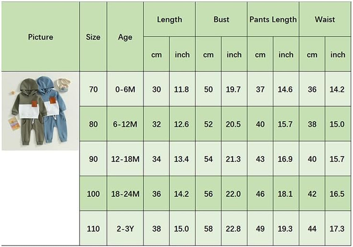 Infant Baby Boy Fall Winter Clothes Outfits Hooded Long Sweatshirt Pants Set Toddler Clothes 6 12 18 24 Months 2T