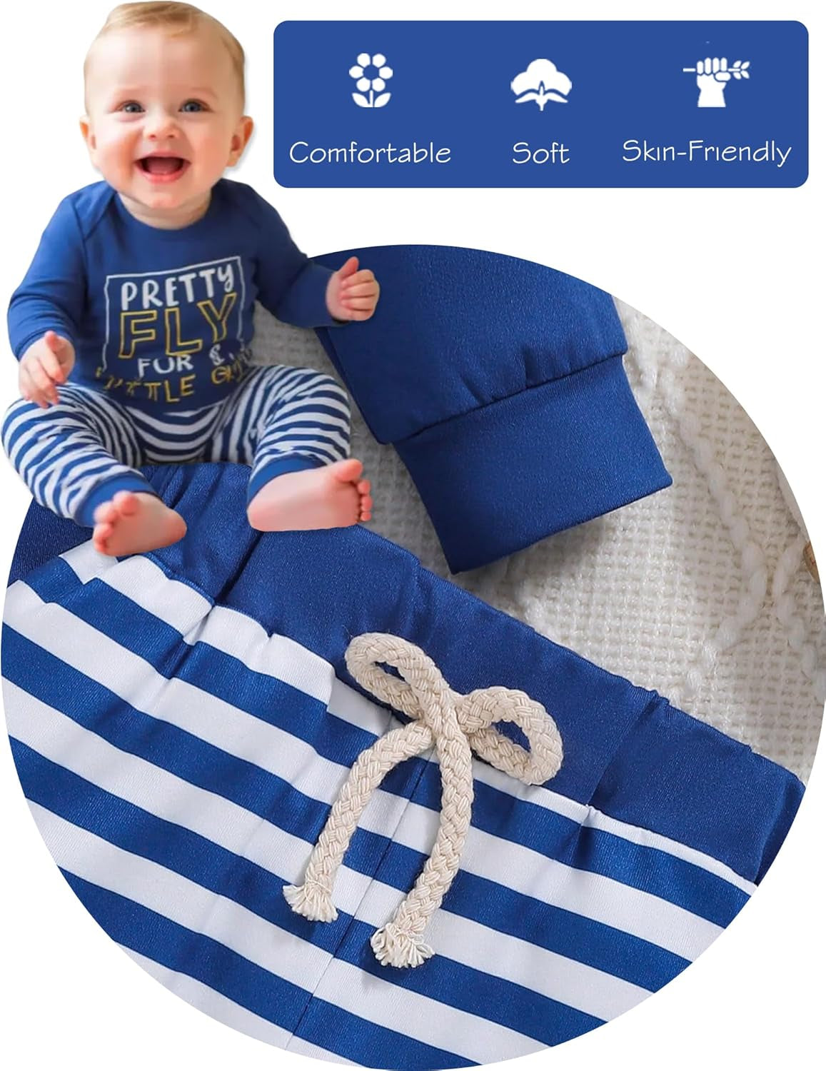 Newborn Baby Boy Clothes Boy Outfit Infant Romper Winter Fall Long Sleeves Pants Set Hat 3PC