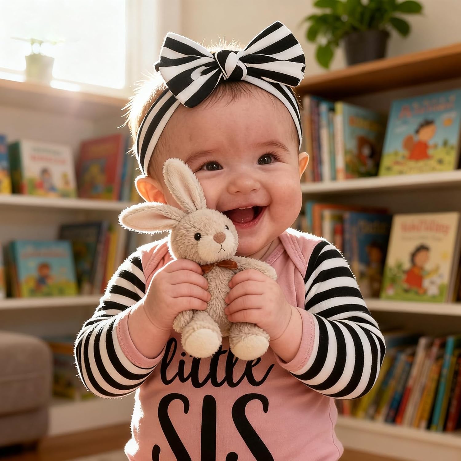 Newborn Baby Girl Little Sister Sleeper Gown Stripe Long Sleeve Nightgown Pajamas Gifts Stuff Essential Outfit