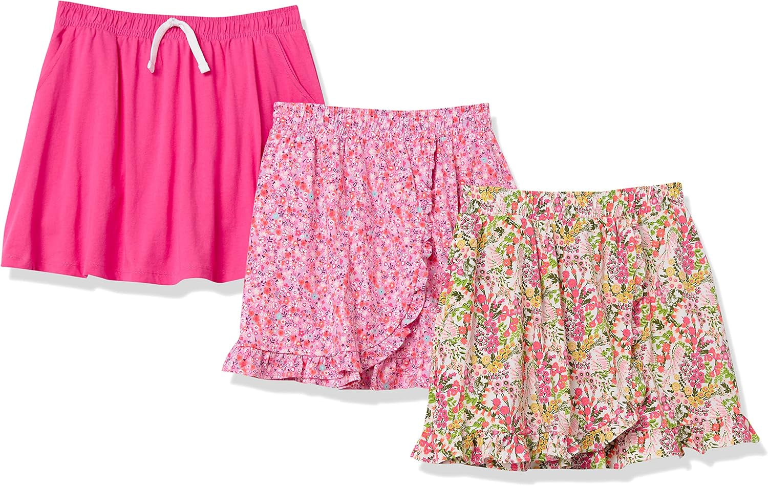 Girls Knit Skorts with Elastic Waist and Built-In Breathable Shorts