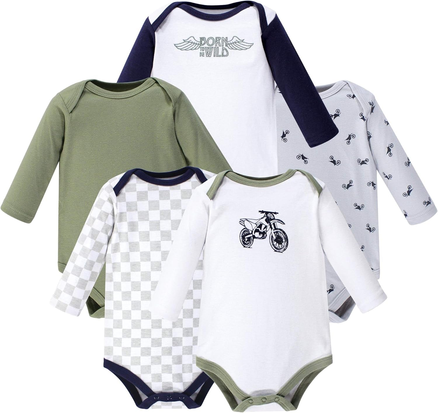 Baby-Boys Cotton Long-Sleeve Bodysuits 5-Pack