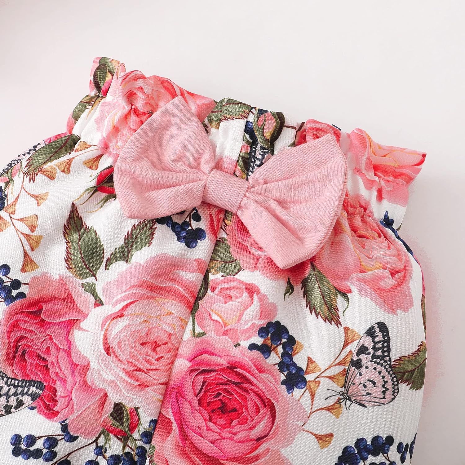 Newborn Infant Baby Girl Clothes Ruffle Romper Toddler Girl Floral Cotton Pant Sets Girls Clothing Outfit