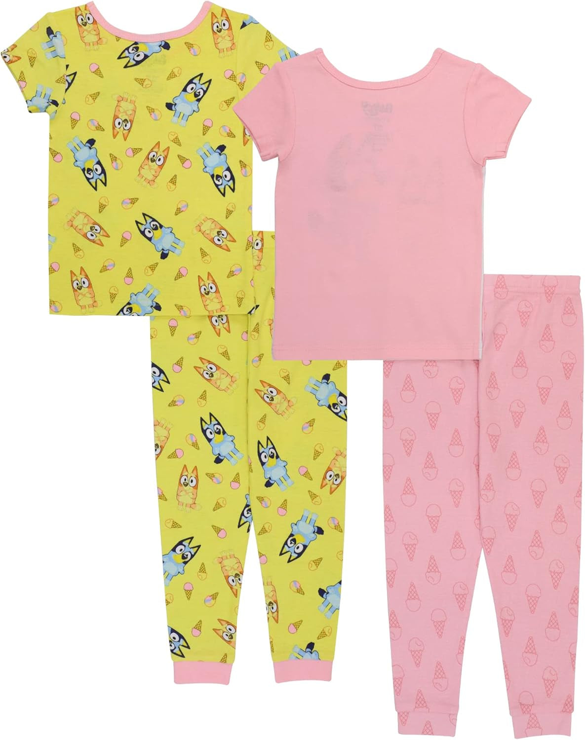 Girls 4-Piece Snug-Fit Cotton Pajama Set, Soft & Cute for Kids