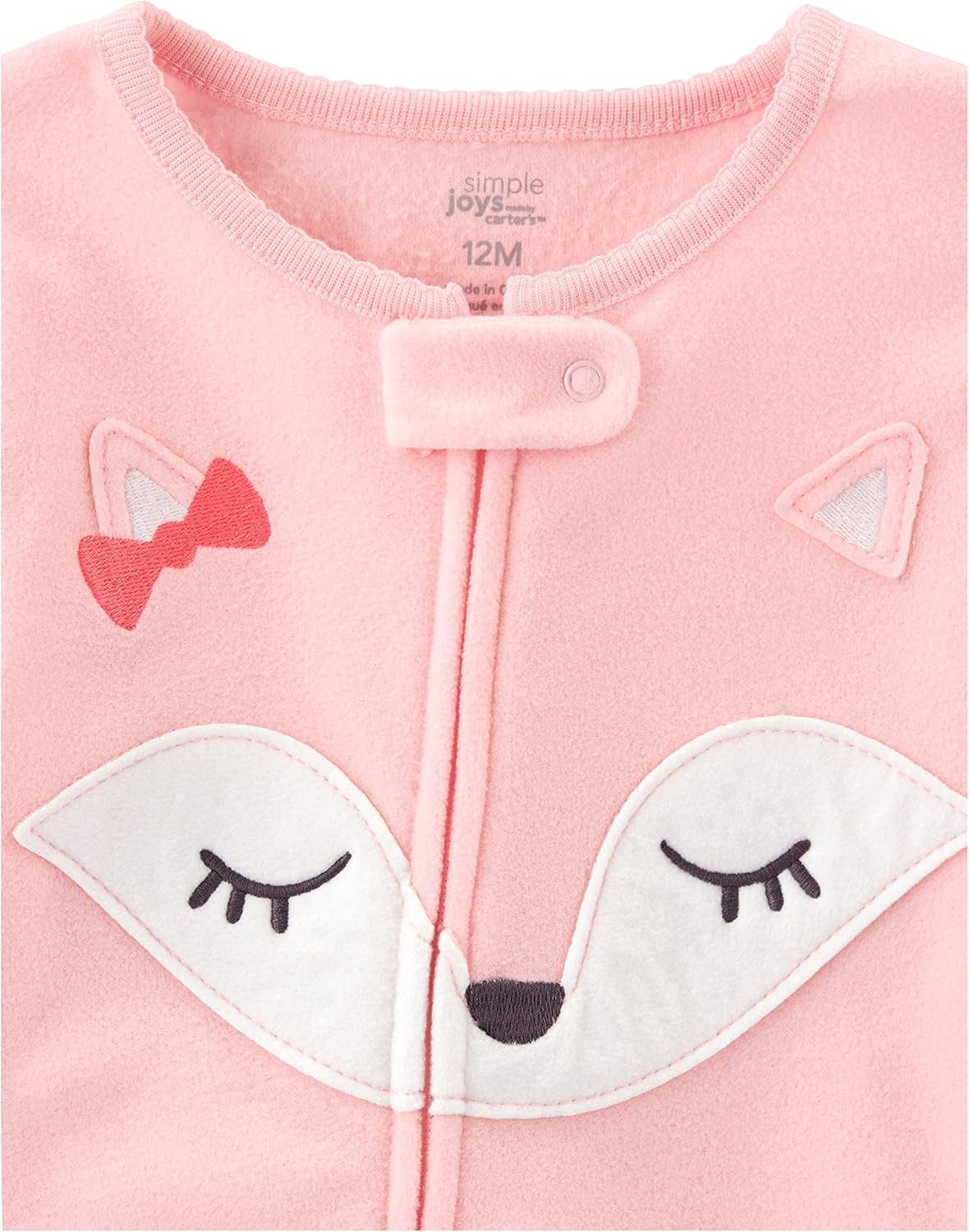 Girls Loose-Fit Flame Resistant Fleece Footed Pajamas