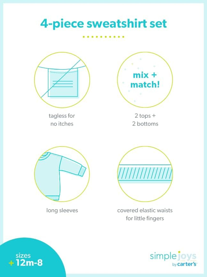 Baby-Boys 4-Piece Sweatshirt Set