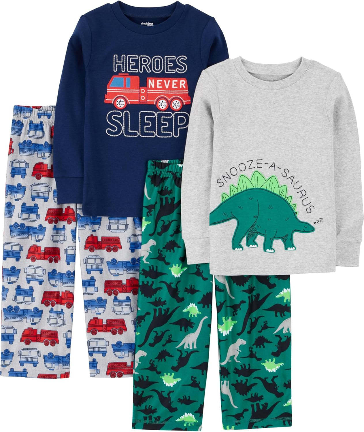 Boys 4-Piece Pajama Set