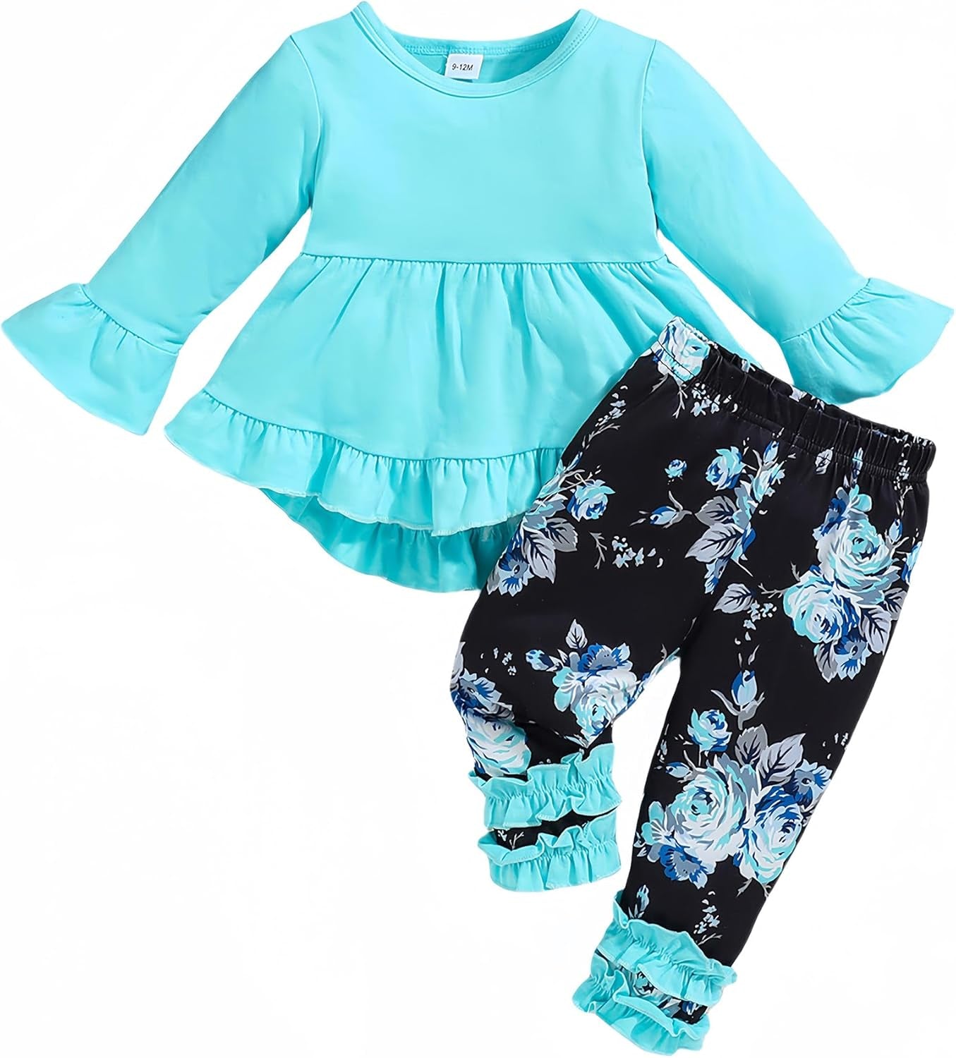 Baby Girl Clothes Infant Toddler Girl Outfit Long Sleeve Shirts Top Rufffle Pants Little Girls Clothes