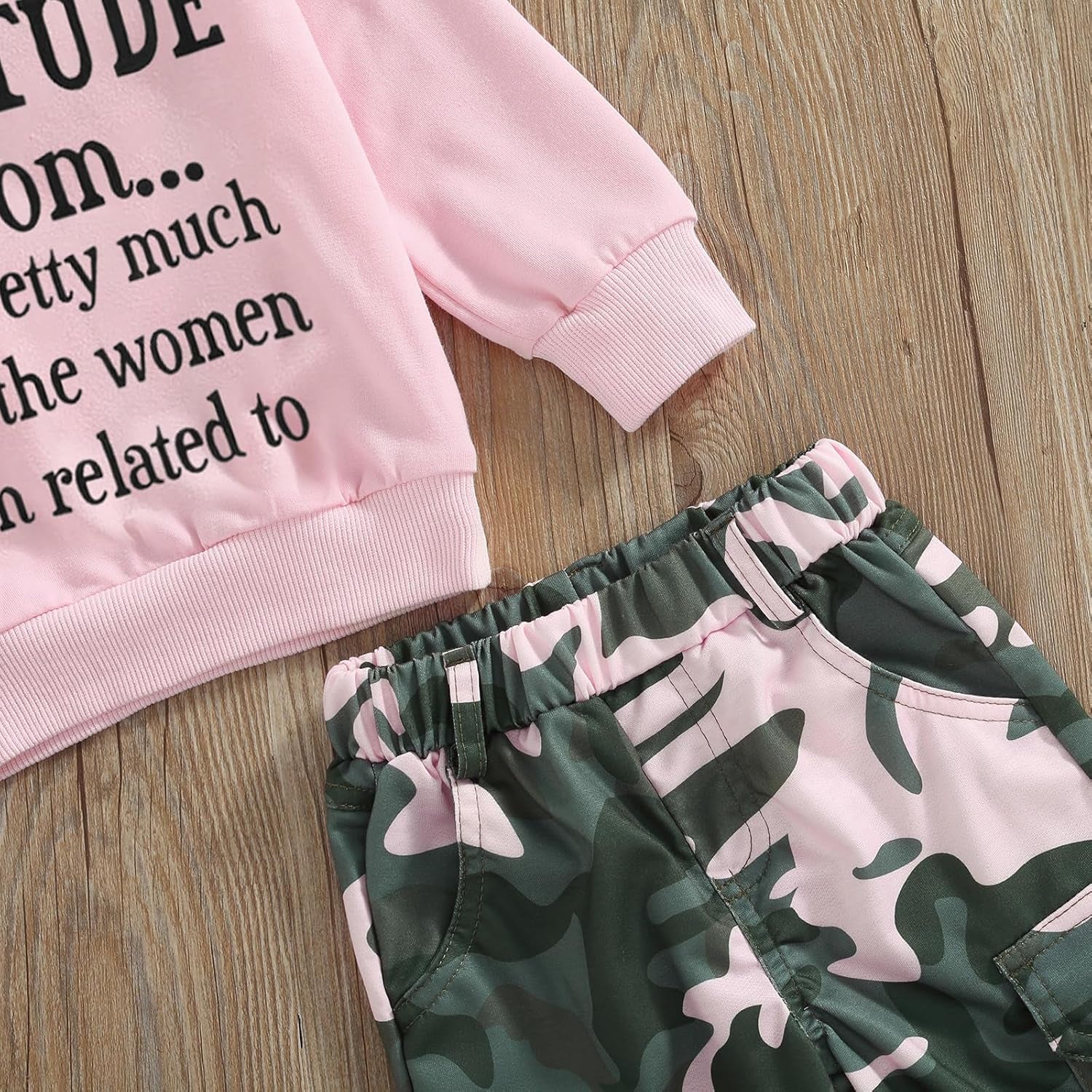 Toddler Girls Clothes 2T 3T 4T 5T Fall Outfits Baby Pullover Sweatshirt & Camouflage Pants Set Kids Winter Sweatsuit