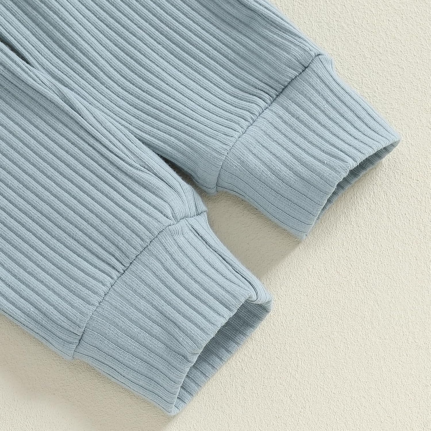 Baby Boy Clothes 3 6 12 18 Months Ribbed Knitted Long Sleeve Romper and Pants Sets Newborn Fall Splicing Color Outfits