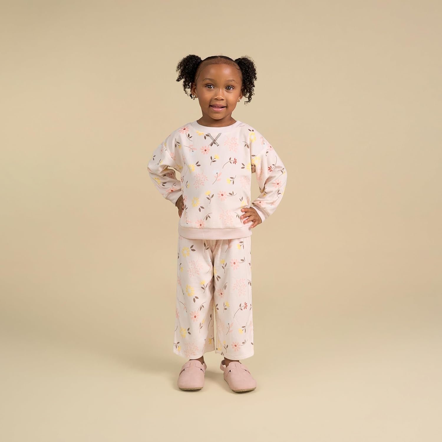 Baby-Girls Toddler Bunny Fleece 2-Piece Sweater & Pant Pajama Set