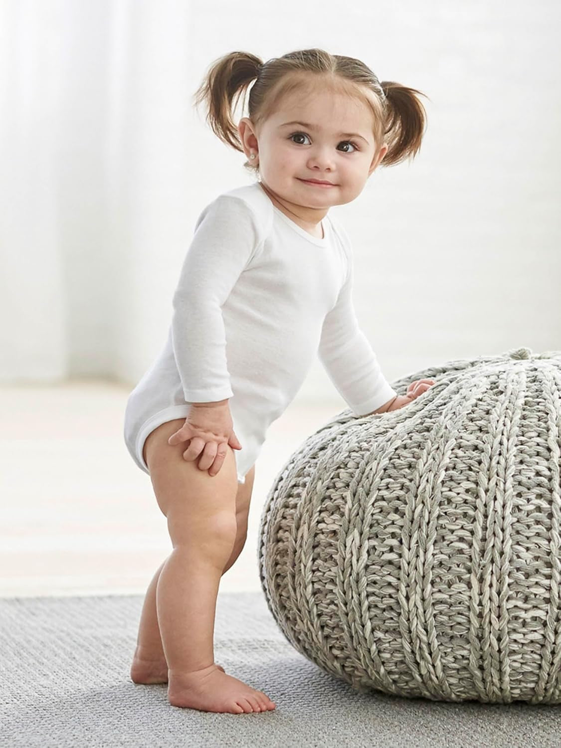 Unisex-Baby Multi-Pack Long-Sleeve Onesies Bodysuit Mitten Cuff Sizes