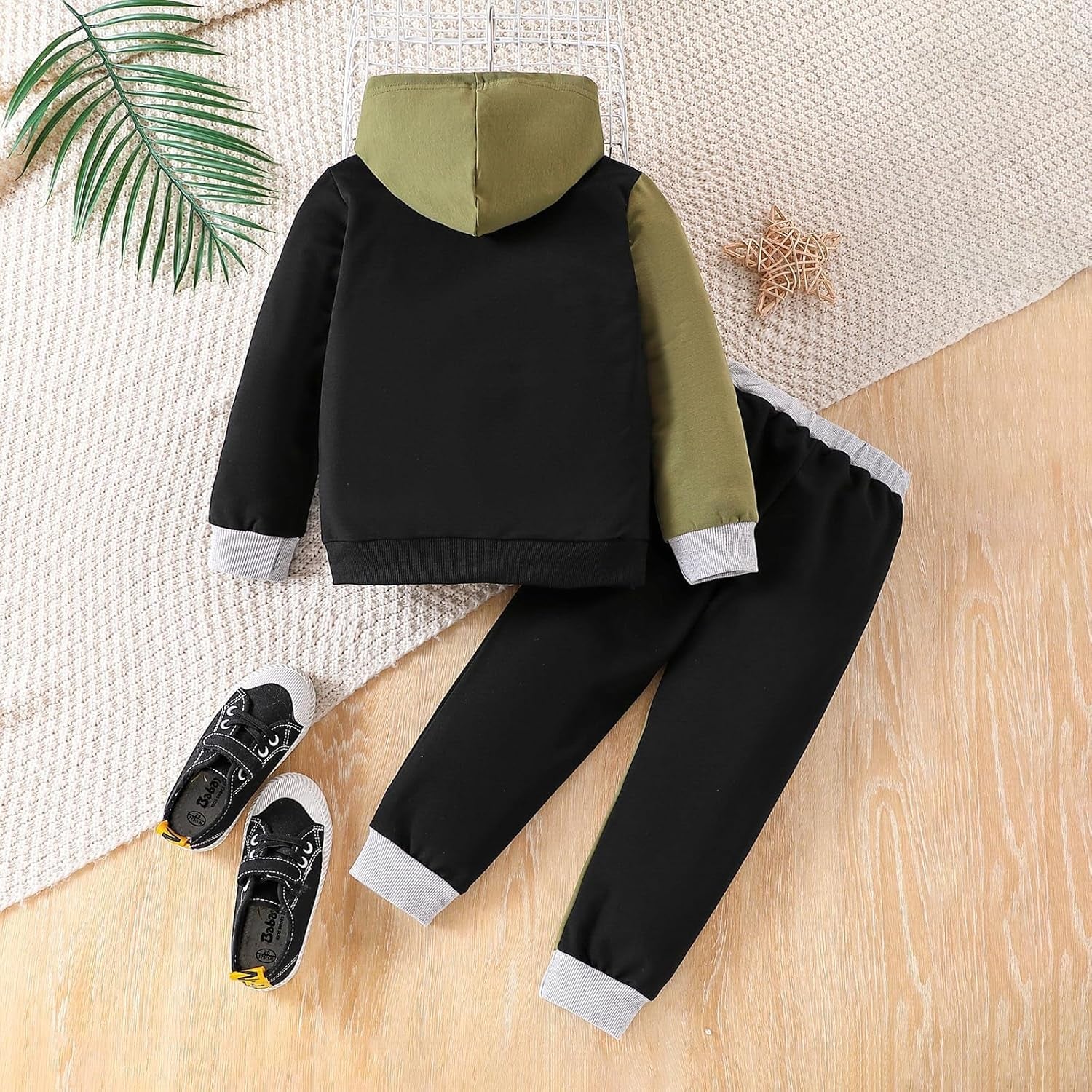 2-6T Toddler Baby Boy Clothes Color Blocking Hoodies + Pants Fall Winter Outfits