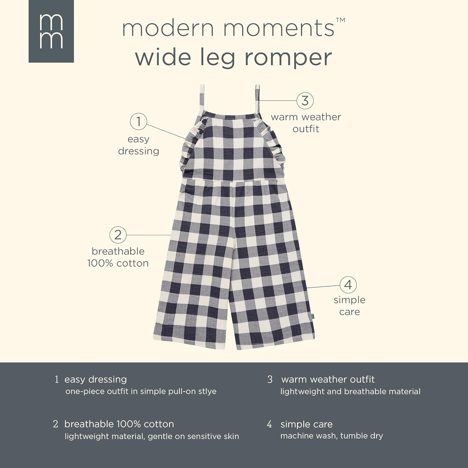 Baby-Girls Ruffle Wide Leg Romper