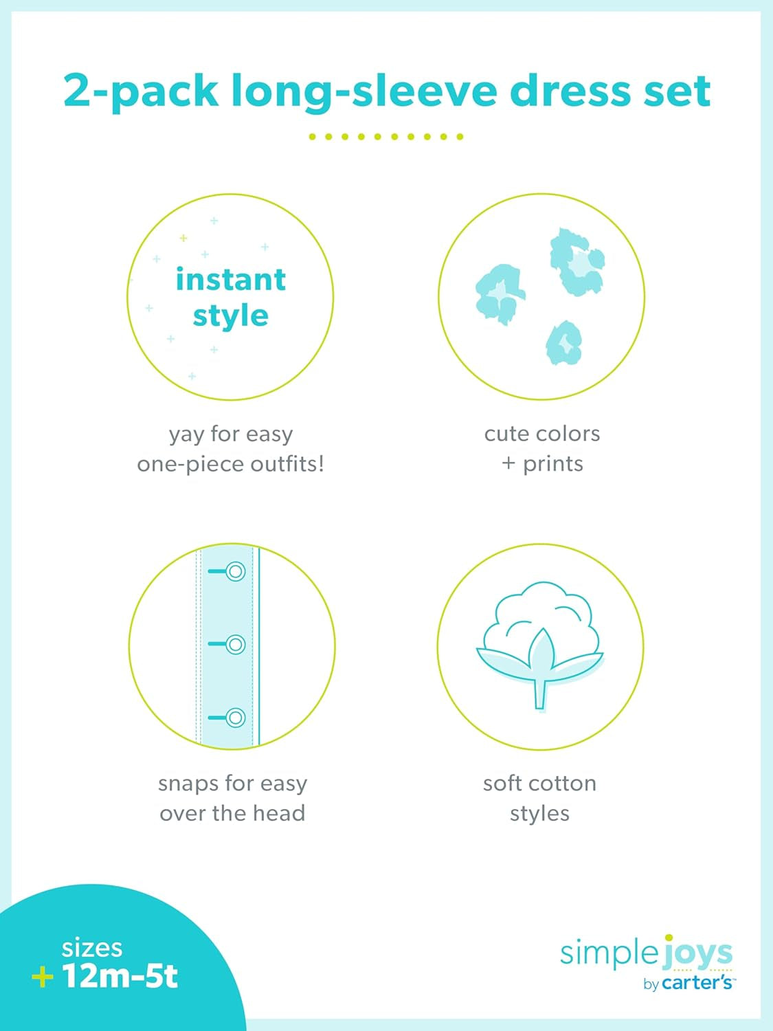 Girls 2-Pack Long-Sleeve Dress Set