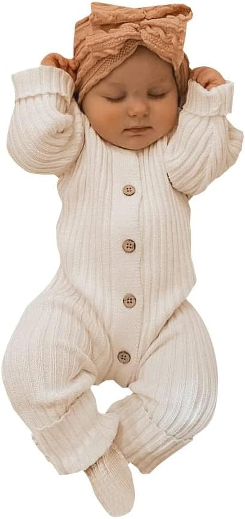 Lovely Solid Color Baby Long Sleeve Jumpsuit Baby Girl Bodysuit
