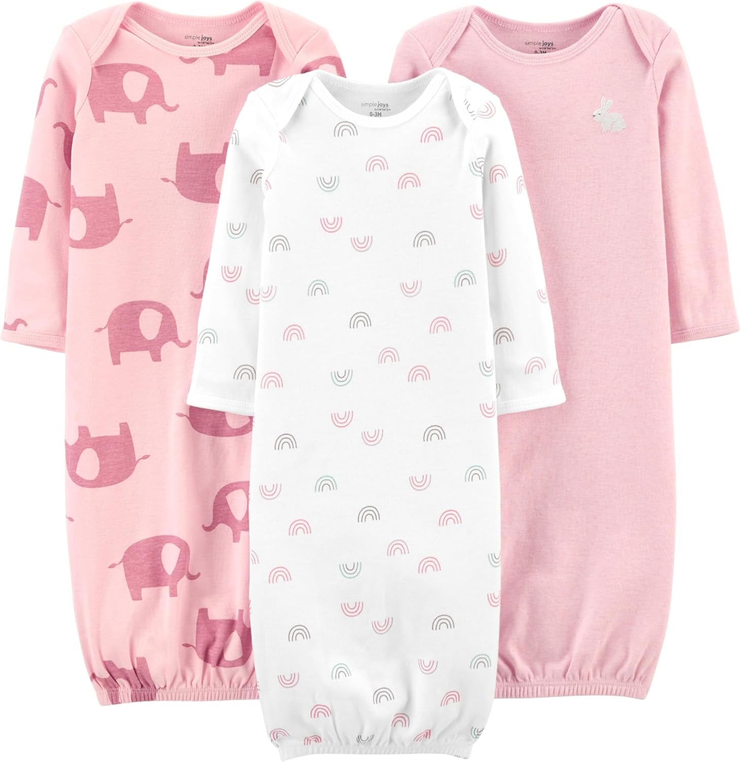 Baby-Girls 3-Pack Cotton Sleeper Gown
