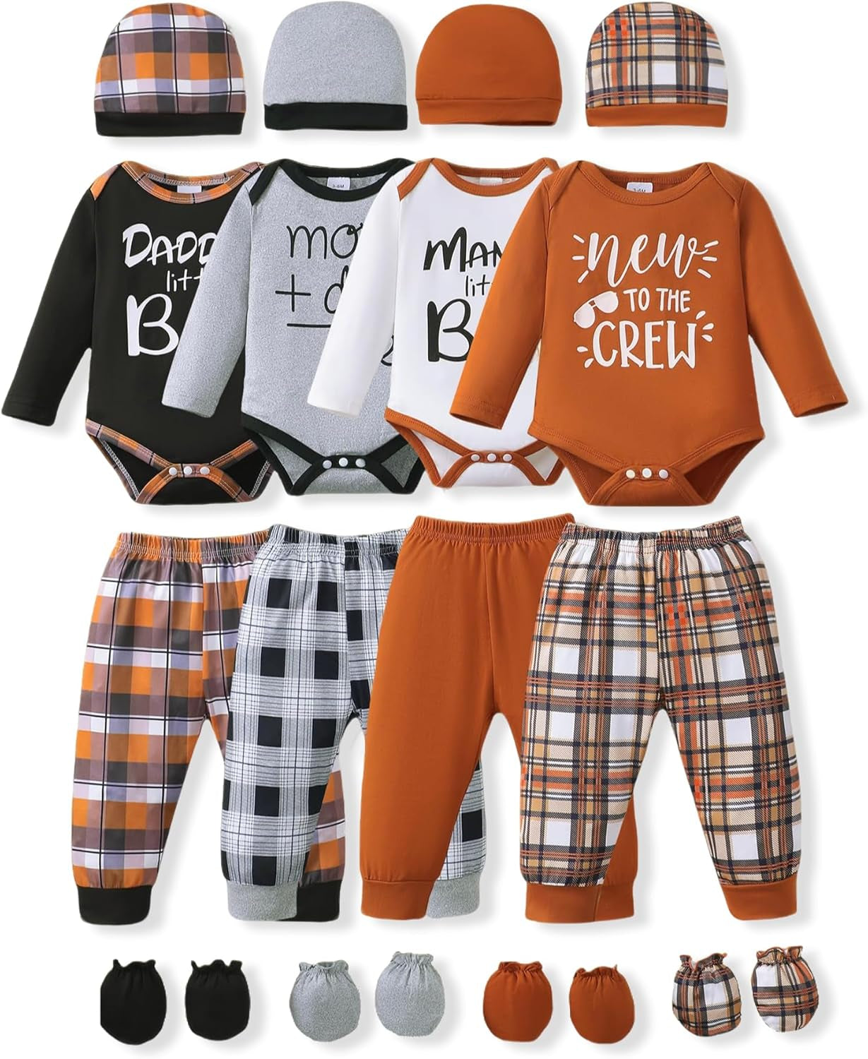 Newborn Baby Boy Girl Clothes Unisex Preemie Infant Must Have Pants Set Outfits 0-18 Months 20 Pcs Essentials Gift