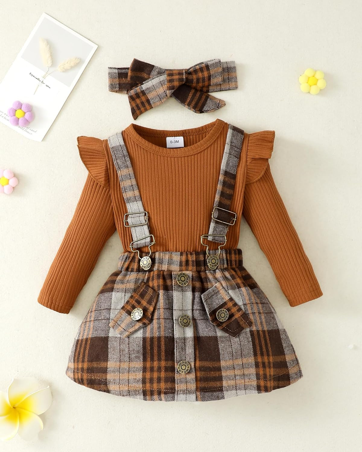 Newborn Infant Baby Girl Dress Clothes Winter Outfits Top Romper Overalls Dresses Suspender Skirt Set for Girls