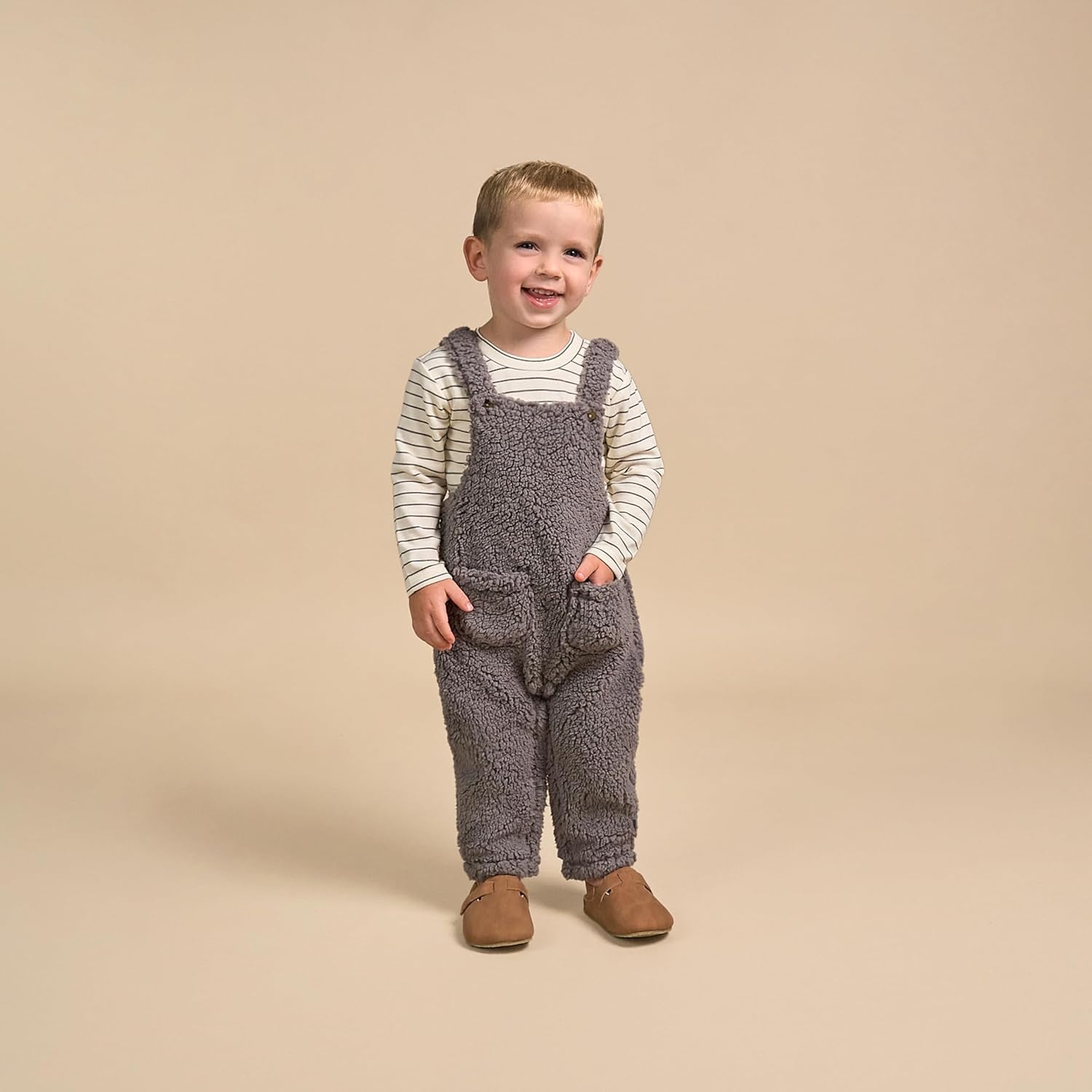 Unisex-Baby 2-Piece Microplush Overall Set