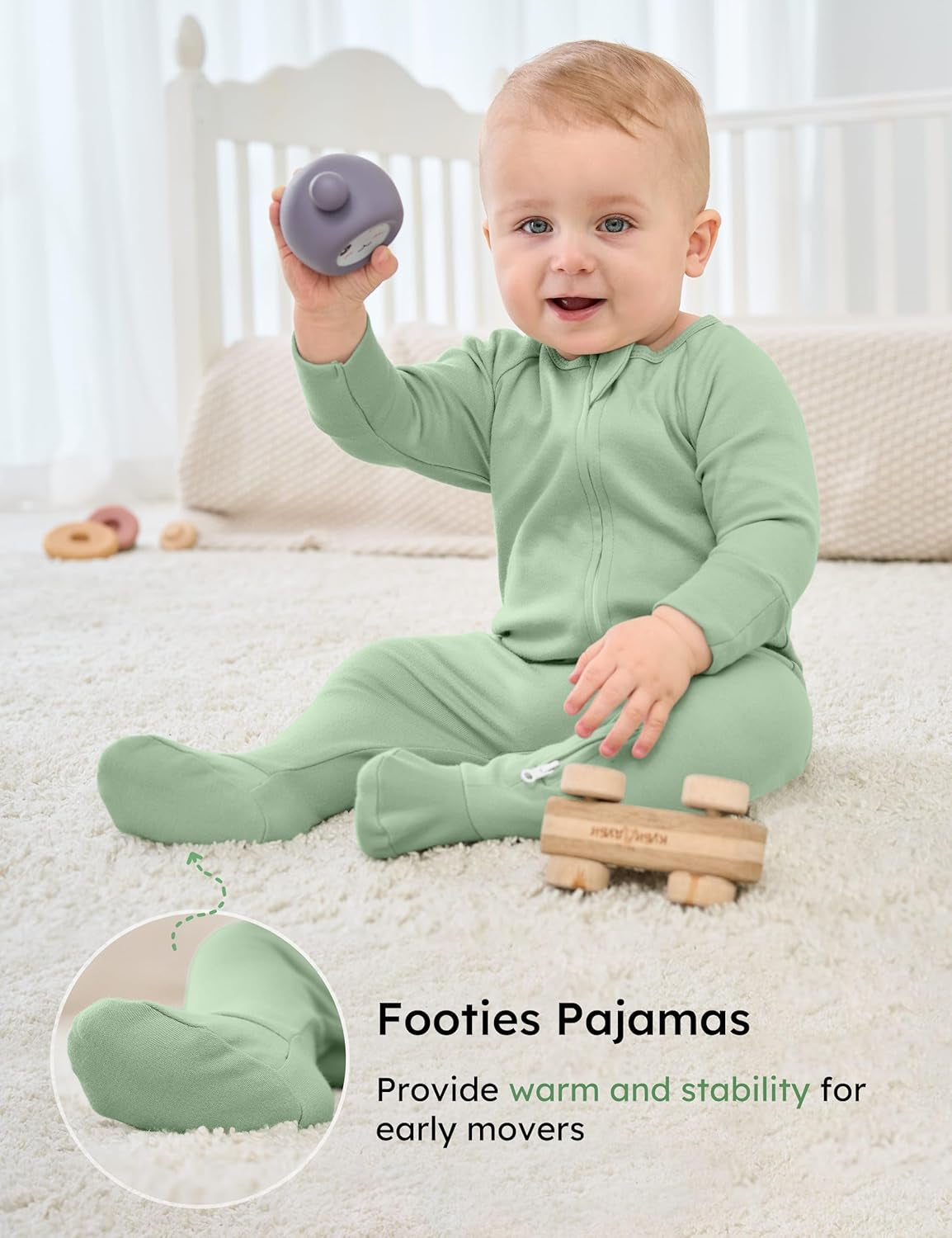 Baby Pajamas 100% Organic Cotton Baby Sleepers for Newborn 0-3 3-6 6-9 Months Boys Girl Clothes 3Pcs Footed Pjs