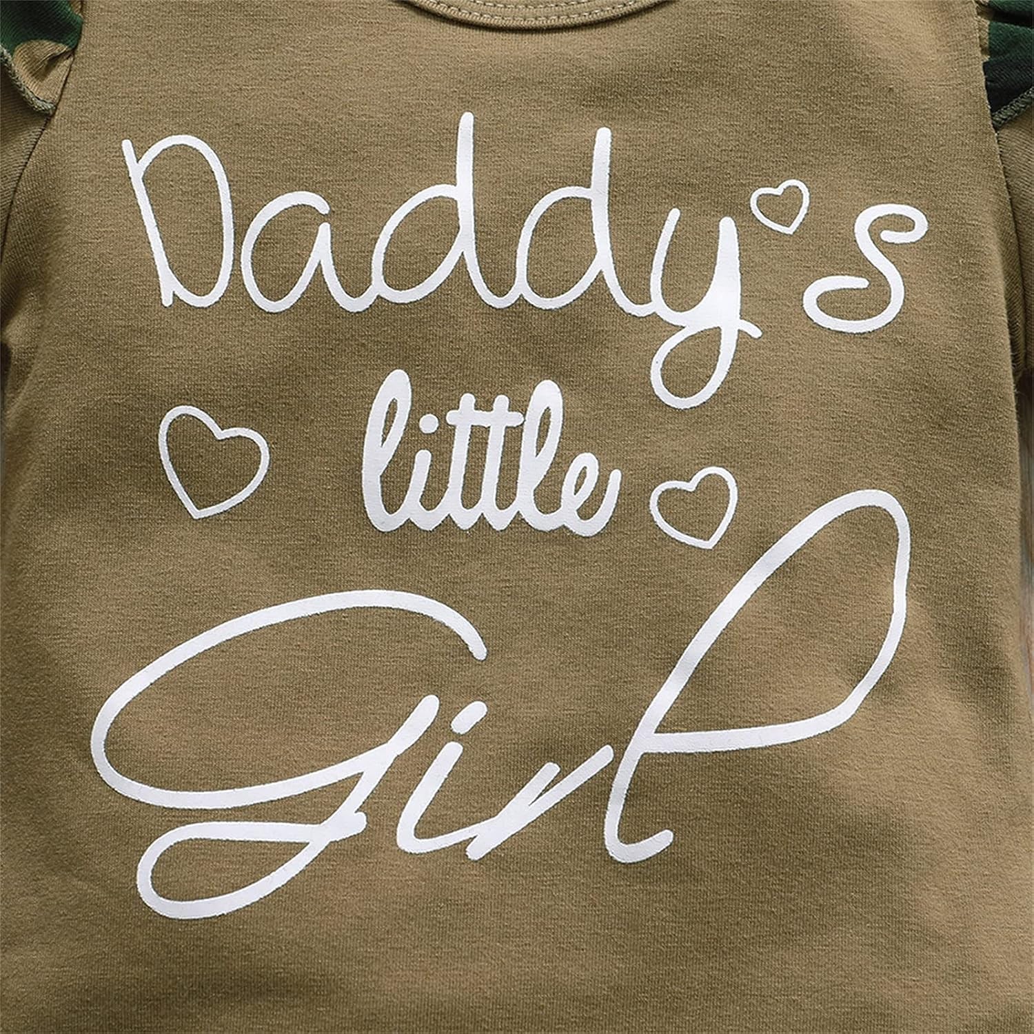 Baby Girl Clothes Set Daddys Little Girl Ruffle Romper Top Camouflage Pants Newborn Infant Baby Girl Outfit
