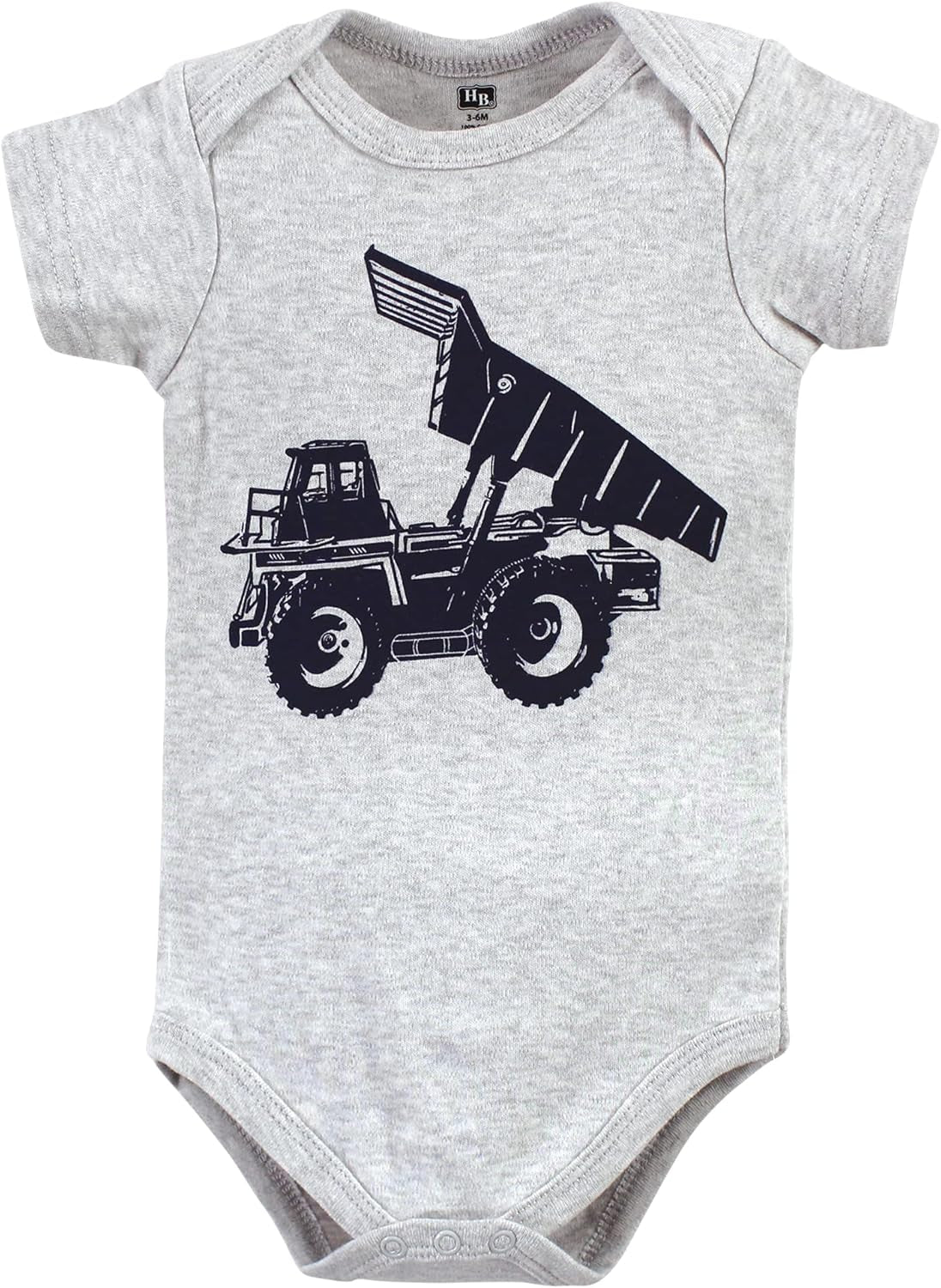 Unisex Baby Cotton Bodysuits, Construction Trucks, 3-6 Months