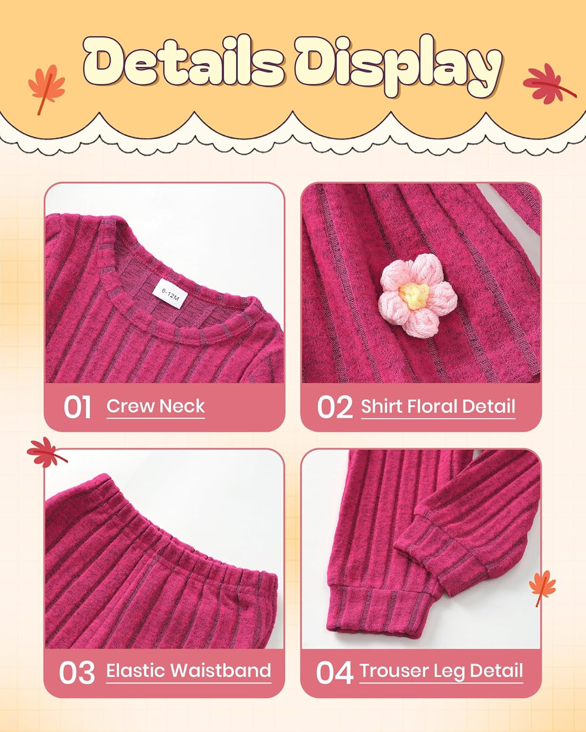 Toddler Baby Girl Clothes Fall Winter Outfits Infant Girl Sweatshirt Top 6 9 12 18 24 Months 2T 3T Pants Set