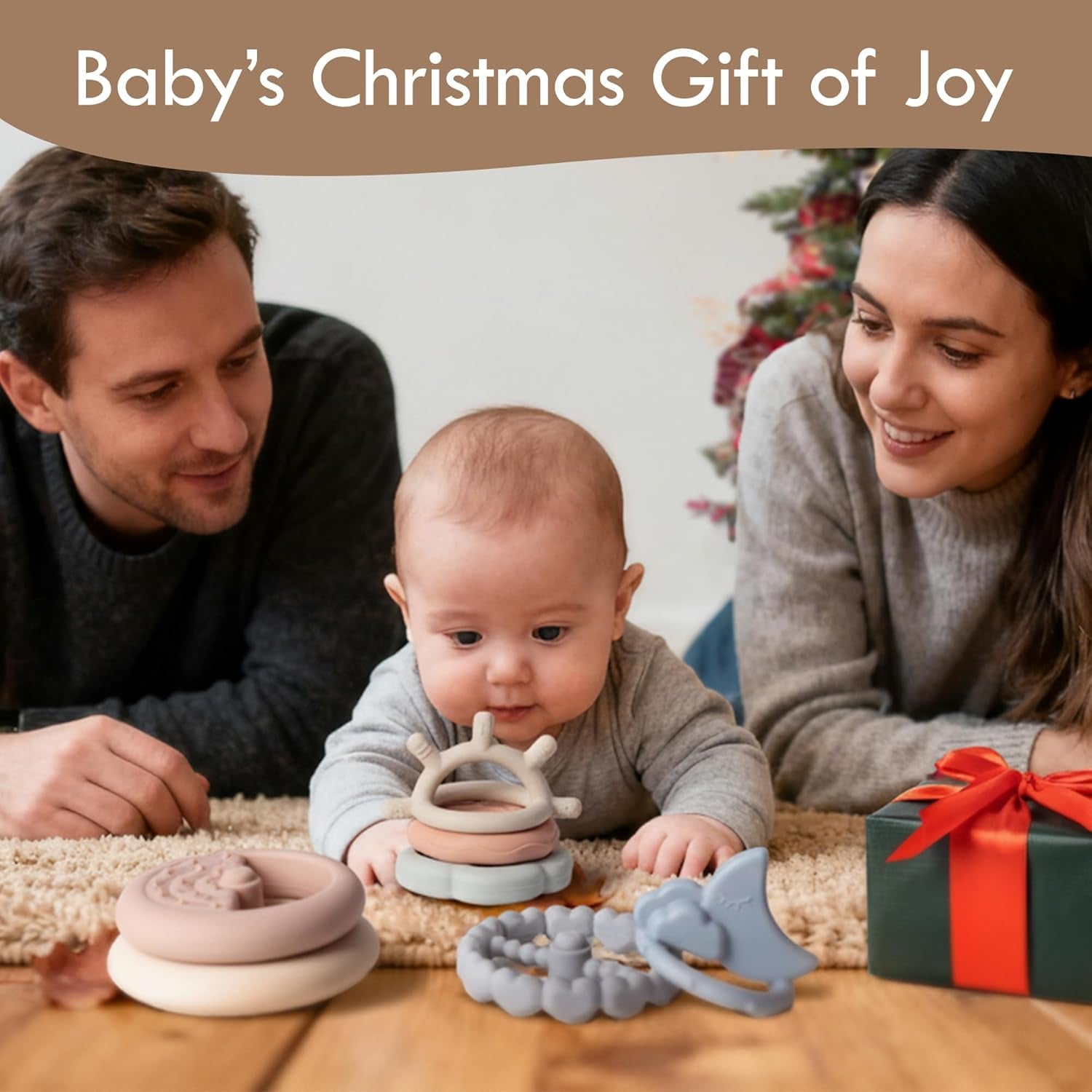 Stacks of Circles Soft Teething Toy | Educational Learning Baby Toy | Stacking Ring Toys for Babies Boy and Girl | 7 Piece Teethers Set