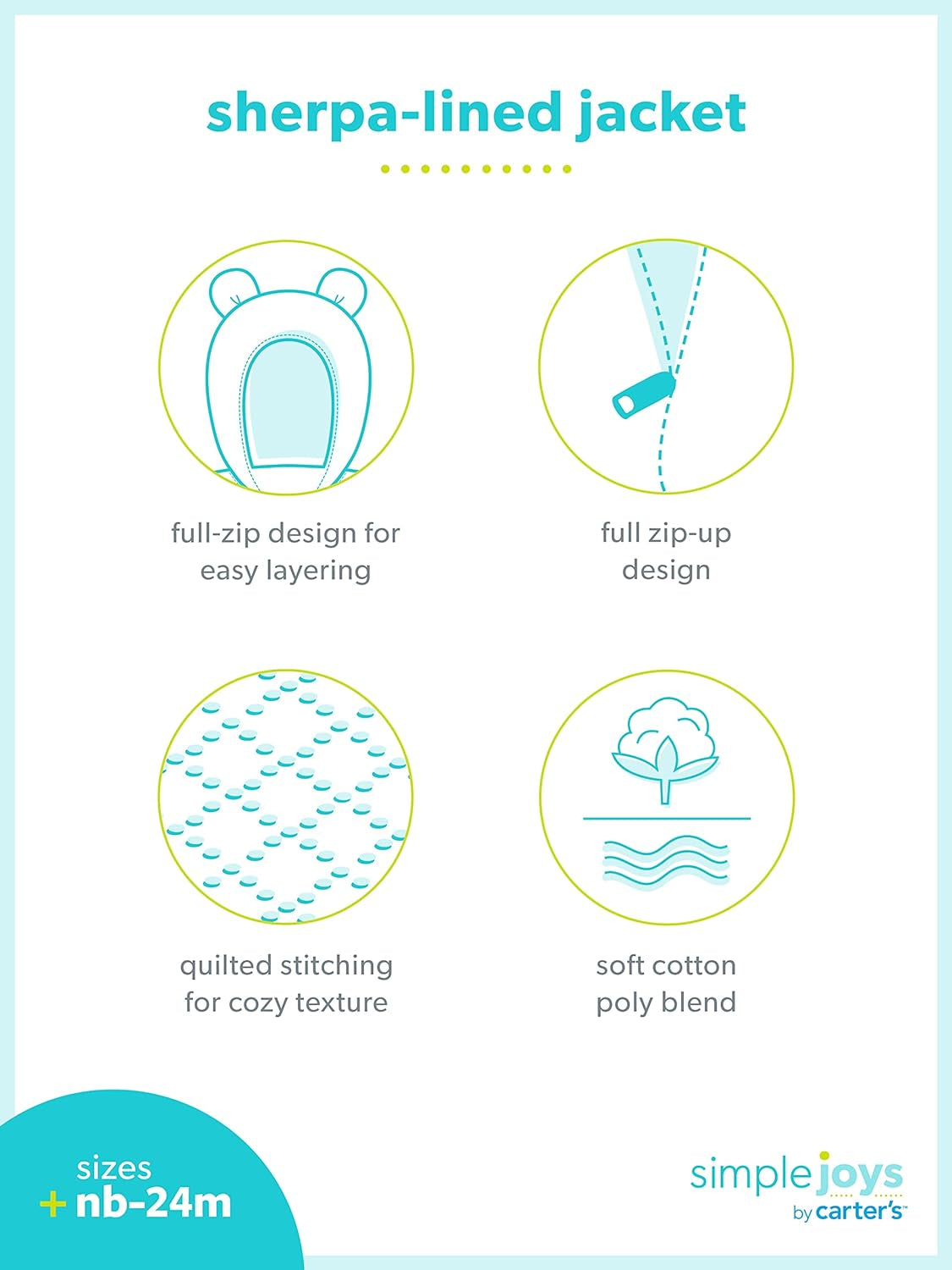 Baby Hooded Sweater Jacket with Sherpa Lining