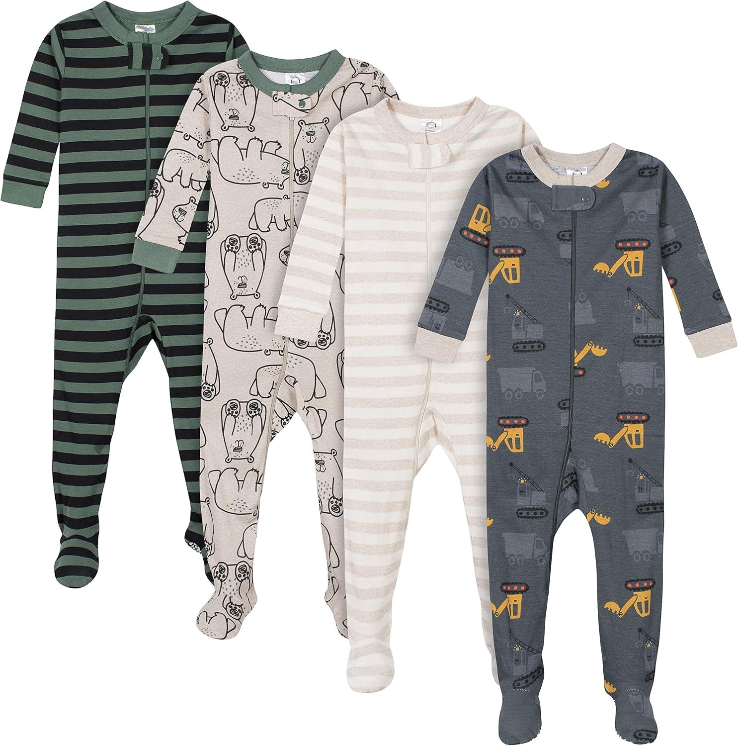Baby-Boys Baby-Boys 4-Pack Footed Pajamas