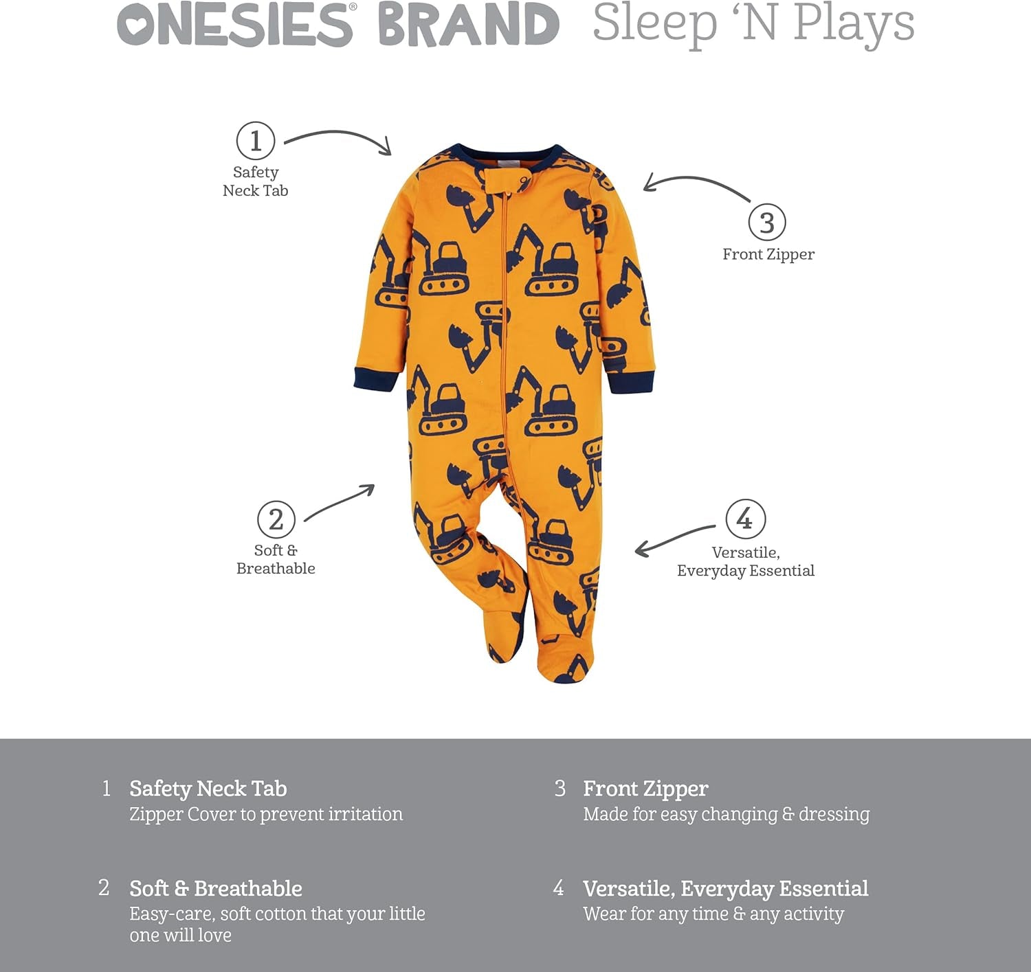 Baby-Boys 4-Pack Sleep 'N Play Footies