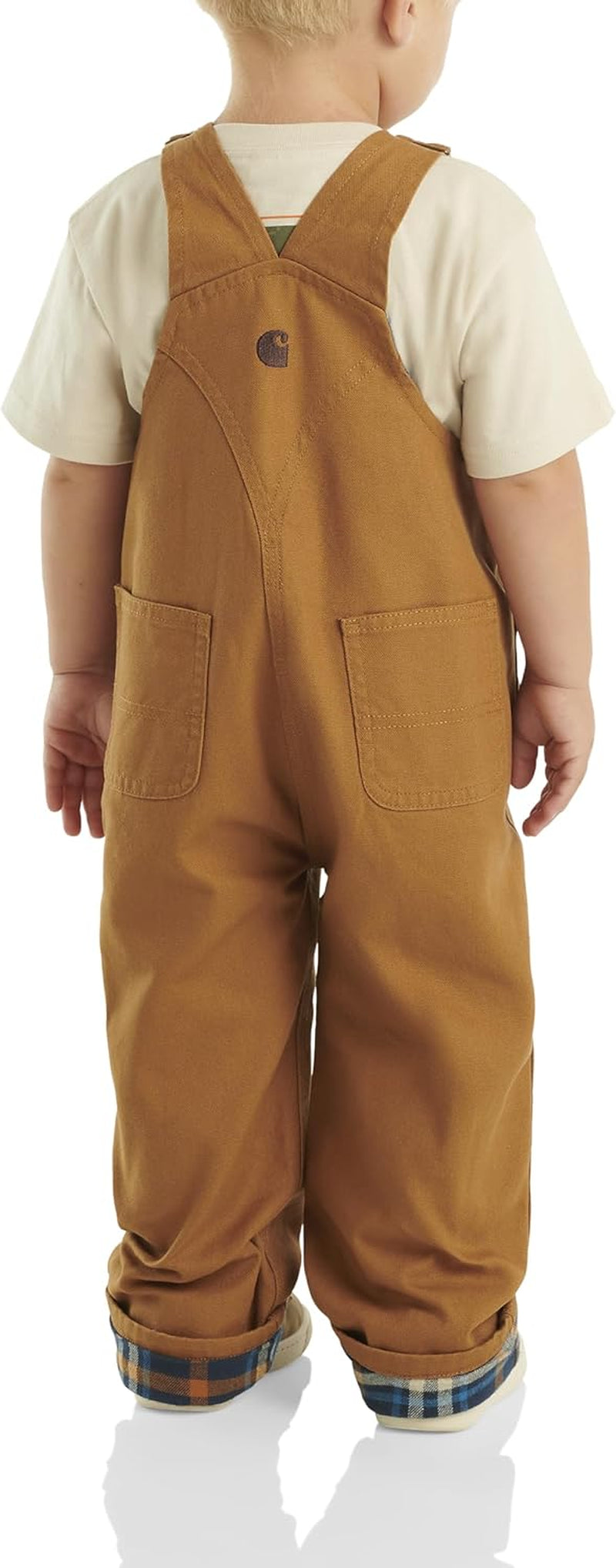 Baby Boys' Washed Canvas Flannel Lined Bib Overall