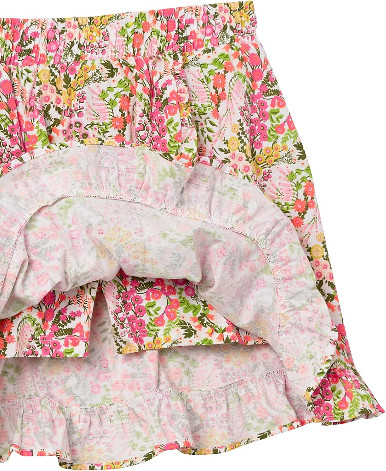 Girls Knit Skorts with Elastic Waist and Built-In Breathable Shorts