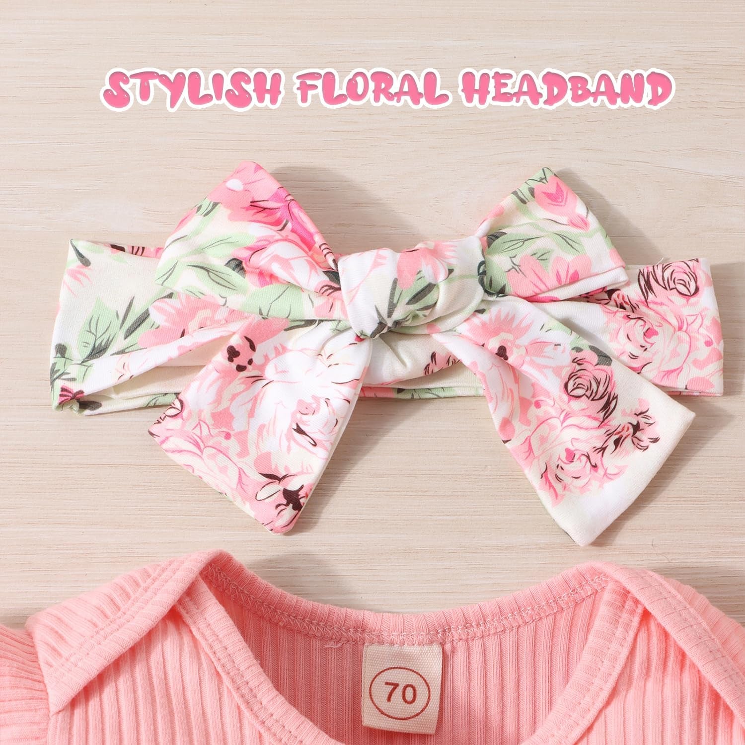 Baby Girl Clothes Newborn Infant Outfits Ruffle Romper+ Floral Pants + Cute Headband Sets for Girls