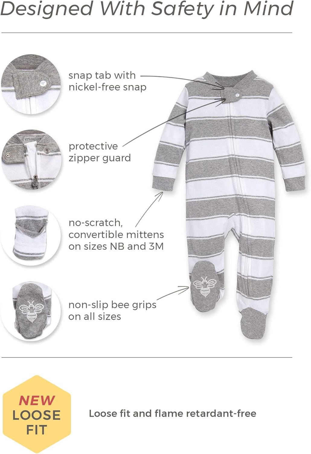 Boys Sleep and Play Pjs, 100% Organic Cotton One-Piece Zip Front Romper Jumpsuit Pajamas