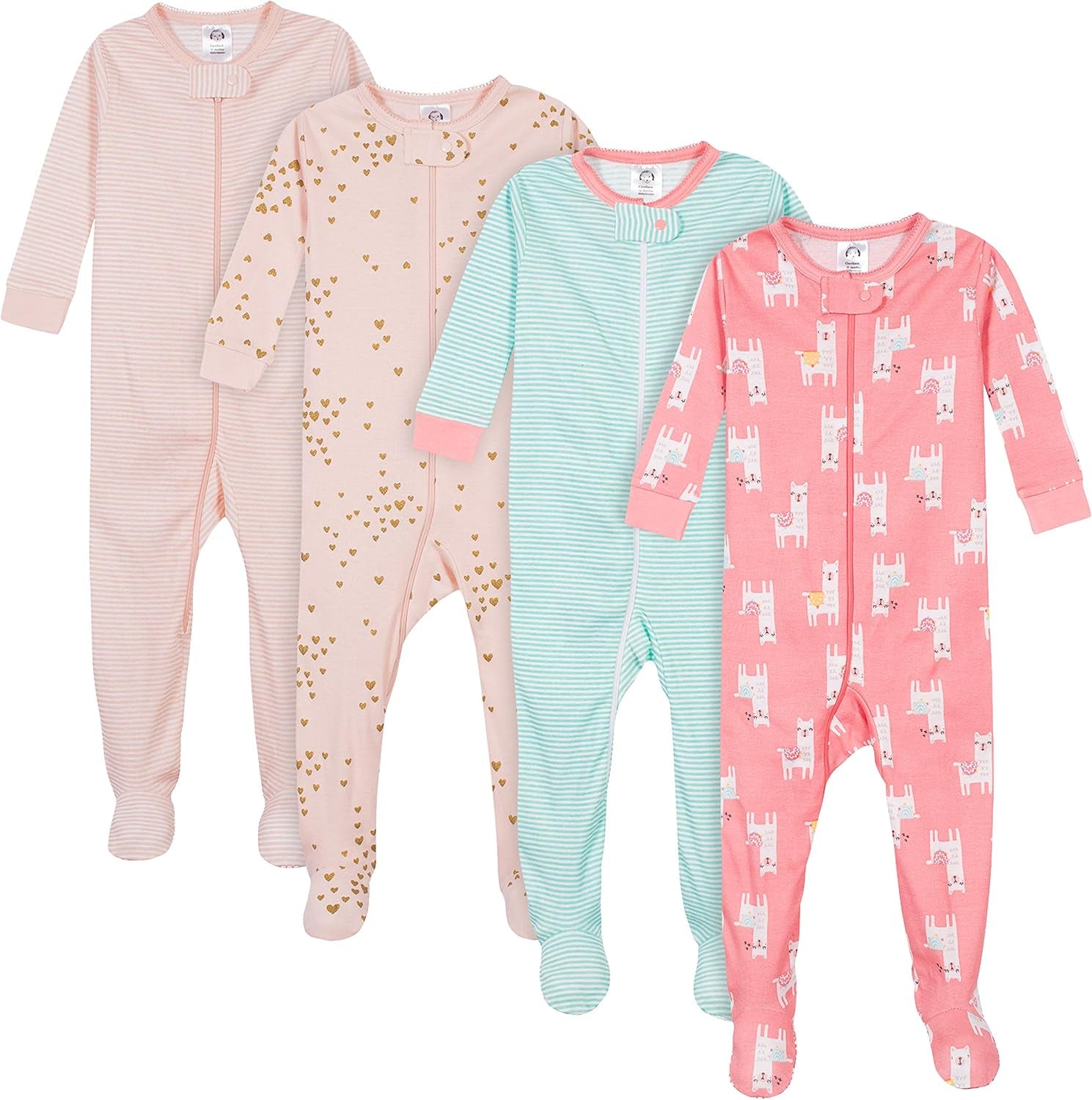 Baby Girls Baby-Girls 4-Pack Footed Pajamas