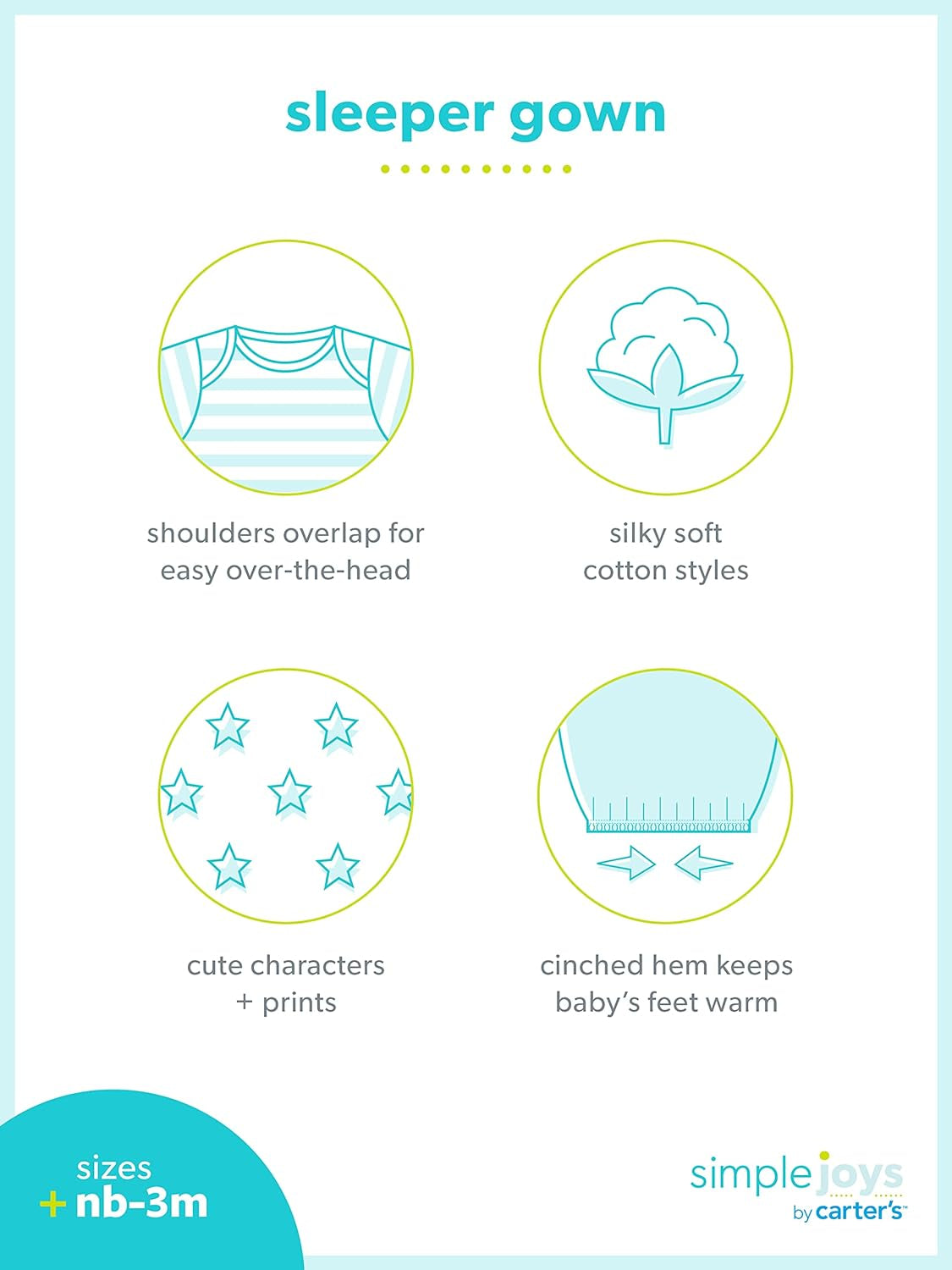 Baby-Boys 3-Pack Cotton Sleeper Gown